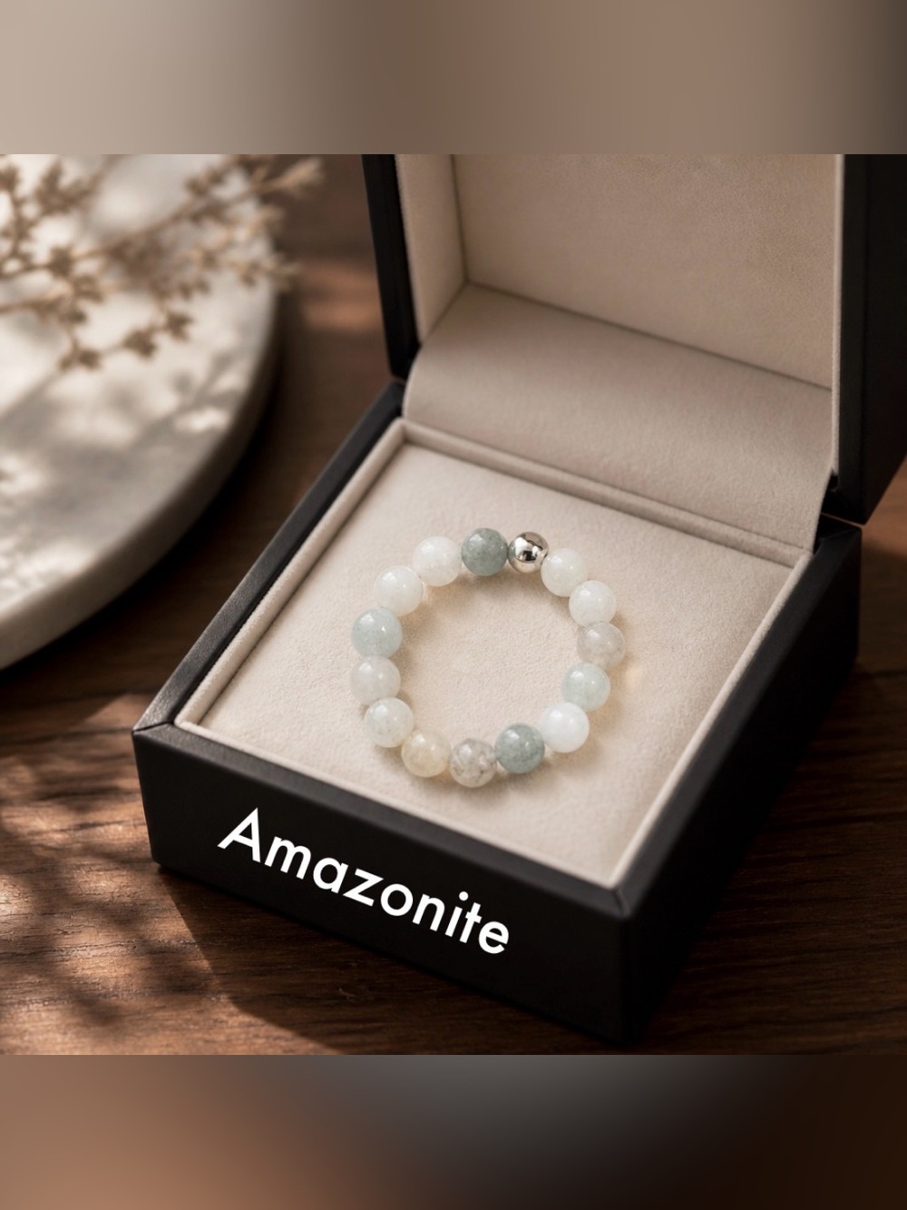 Amazonite Beaded Stretch Ring - Crystal - Spiritual